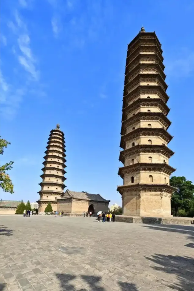 The Ming twin pagodas of Yongzuo Temple, Taiyuan
